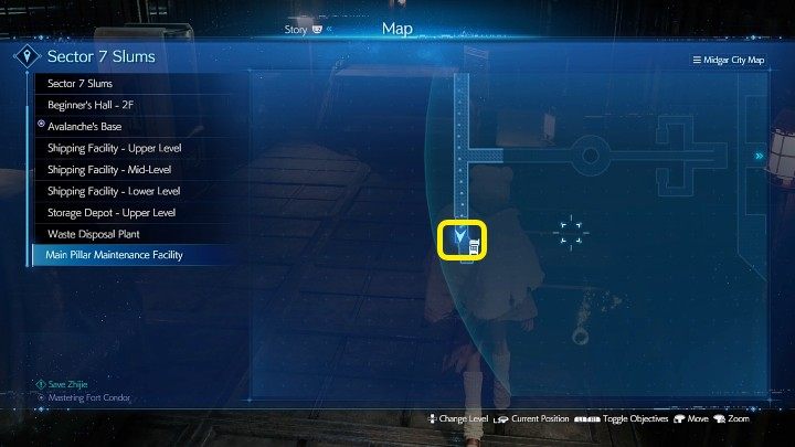 Na powyższym obrazku oznaczono miejsce, w którym znajdziecie Materię Lightning - Final Fantasy VII Remake Intermission: Lightning Materia - jak zdobyć? - Final Fantasy VII Remake - poradnik do gry