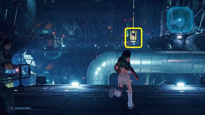 Gdy będziecie na wyższym piętrze, z pomocą zwisających dźwigni przeskoczcie na platformę z Materią - Final Fantasy VII Remake Intermission: Time Materia - jak zdobyć? - Final Fantasy VII Remake - poradnik do gry