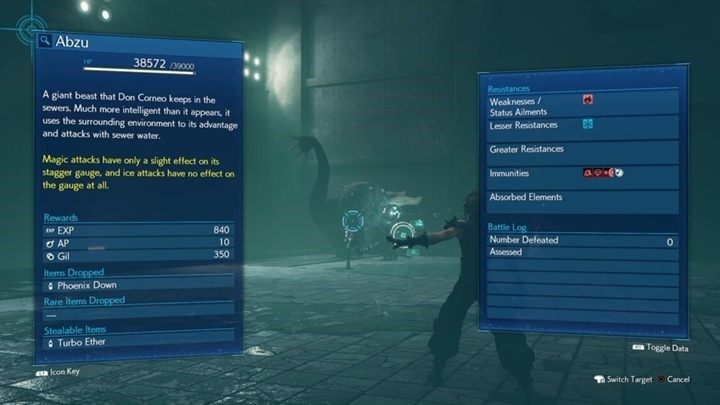 Abzu ma 39000 HP i jest podatny na ogień (Fire) - Final Fantasy VII Remake: Abzu - boss, walka - Final Fantasy VII Remake - poradnik do gry