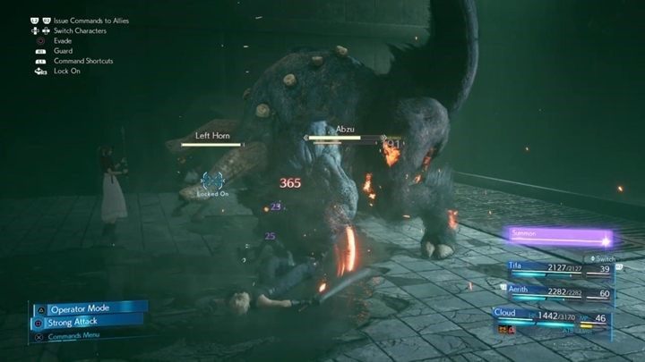 Mniej więcej w połowie walki boss użyje Enrage i znacznie wzmocni siłę swoich ataków - Final Fantasy VII Remake: Abzu - boss, walka - Final Fantasy VII Remake - poradnik do gry