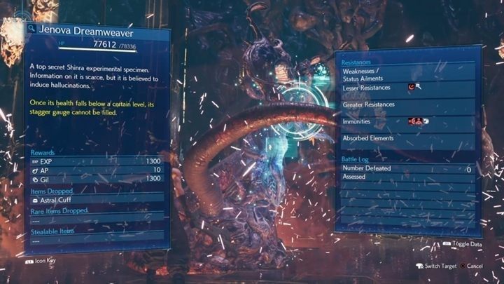 Jenova ma 78336 HP i jest dość trudnym bossem - Final Fantasy VII Remake: Jenova Dreamweaver - boss, walka - Final Fantasy VII Remake - poradnik do gry