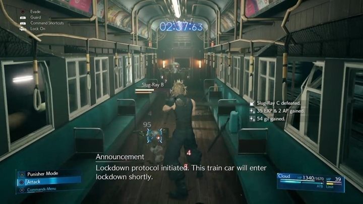 Po chwili nastąpi przymusowy ID check i w przedziale zjawią się roboty - Final Fantasy VII Remake: Dogged Pursuit - solucja - Final Fantasy VII Remake - poradnik do gry