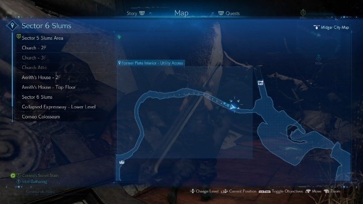 Kolejny punkt znajdziesz na Collapsed Expressway - Final Fantasy VII Remake: Corneos Secret Stash, solucja, quest - Final Fantasy VII Remake - poradnik do gry