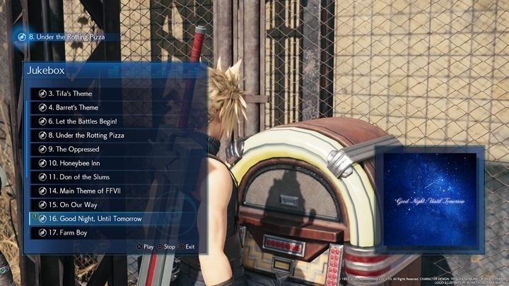 Komentarz: do zdobycia od mężczyzny w Wall Market Inn, podczas misji pobocznej The Power of Music w rozdziale 14 (In Search of Hope) - Final Fantasy VII Remake: Music Collection - płyty, spis, jak znaleźć wszystkie - Final Fantasy VII Remake - poradnik do gry