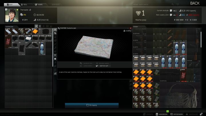 Mapy lokacji znajdziesz u handlarza Therapist. - Jak zdobyć mapy w Escape from Tarkov? - Escape from Tarkov - poradnik do gry
