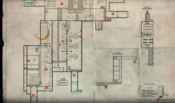 Powyższa mapa przedstawia lokację Factory - Jak i gdzie znaleźć punkty wyjścia w Escape from Tarkov? - Escape from Tarkov - poradnik do gry