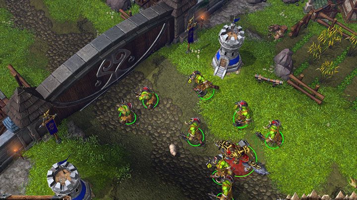 Brama zagradza drogę do wnętrza miasta - wystarczy wydać rozkaz ataku swoim żołnierzom, aby po chwilą ją zniszczyć. - Odejście | Solucja Warcraft 3 Reforged - Warcraft 3 Reforged - poradnik do gry