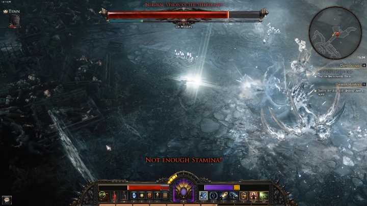 Już na starcie boss stoi ze swoimi sojusznikami - Nerukai. Vision of the Sleeper | Boss w grze Wolcen - Wolcen Lords of Mayhem - poradnik do gry