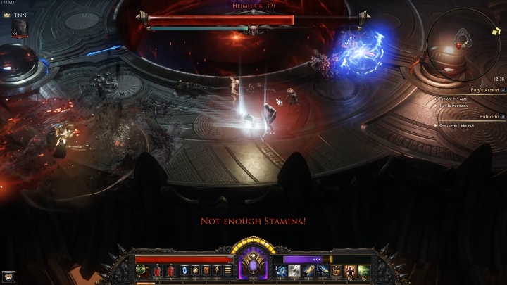 Musisz uważać, aby nie oberwać od ognia, ani od maszyn, które są porozstawiane w trzech częściach mapy - Heimlock | Boss w grze Wolcen - Wolcen Lords of Mayhem - poradnik do gry