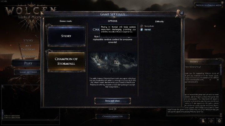 Poziom trudności możesz zmienić w każdej chwili, w startowym menu gry - Jak zmienić poziom trudności w Wolcen? - Wolcen Lords of Mayhem - poradnik do gry