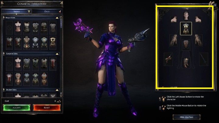 Twoim kolejnym zadaniem będzie wybranie część garderoby, którą planujesz zmienić - Tworzenie postaci w grze Wolcen - Wolcen Lords of Mayhem - poradnik do gry