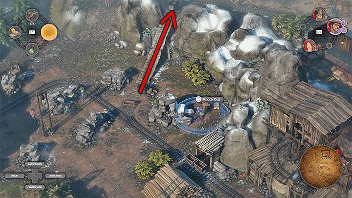 Ostatnia trzecia ścieżka do obszaru z dynamitem znajduje się w bocznej części kamieniołomu (M6,16) - Desperados 3: Wariant 2 - Znajdź dynamit w kamieniołomie, 6 Misja - solucja - Desperados 3 - poradnik do gry