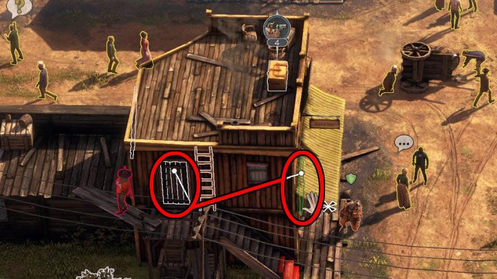 Stajnia ma trzy główne wejścia (M3,3) - Desperados 3: Ucieknij z zasadzki, zabij Jarvisa, 3 Misja - solucja - Desperados 3 - poradnik do gry