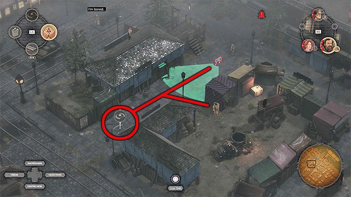 Innym poważnym zagrożeniem powiązanym z targowiskiem jest to, że podróżują po nim przeciwnik Long Coat wraz z psem obronnym - Desperados 3: Omiń posterunek i pozyskaj przebranie - 12 Misja - solucja - Desperados 3 - poradnik do gry