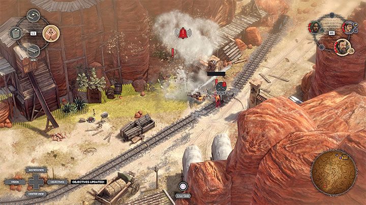 Po tym jak podniesiesz dynamit masz określony czas na rzucenie nim zanim eksploduje - Desperados 3: 13 Misja - mapa i odznaki/wyzwania - Desperados 3 - poradnik do gry