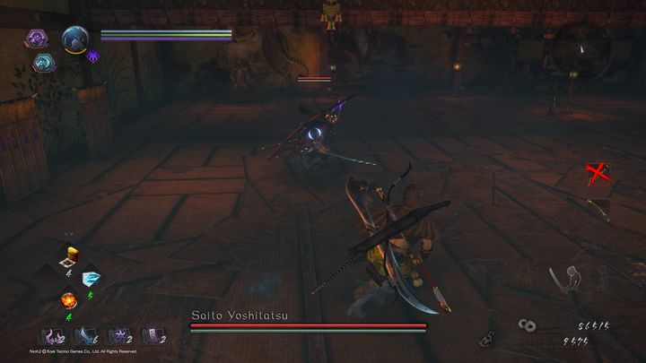 Saito wykonuje atak obrotowy, który jest chociażby możliwy do odblokowania dla gracza, gdy walczy się dwoma mieczami - Saito Yoshitatsu | Boss w NiOh 2 - NiOh 2 - poradnik do gry