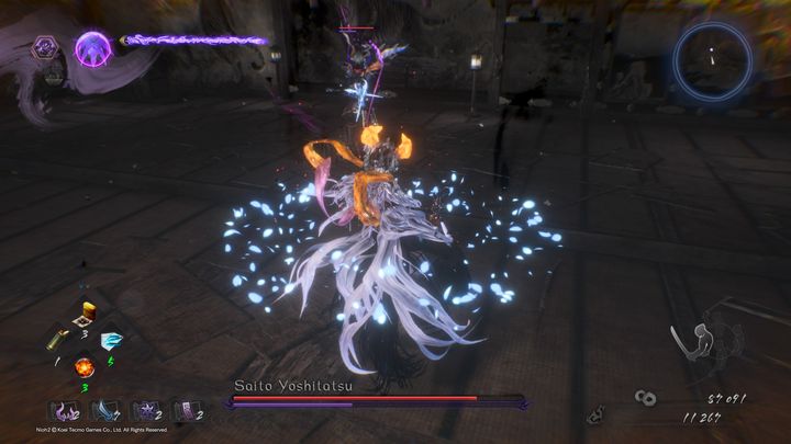 Walcząc Odachi, Saito jest nieco wolniejszy, zwykle walczy nim w postawie wysokiej - Saito Yoshitatsu | Boss w NiOh 2 - NiOh 2 - poradnik do gry