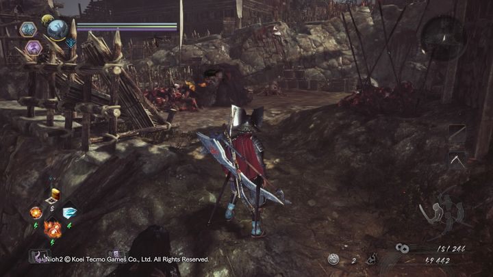 Tam napotkasz kolejnych przeciwników, jest nim Enki, Gaki oraz żołnierz z demoniczną ręką - Tajemniczy zamek jednej nocy | Solucja NiOh 2 - NiOh 2 - poradnik do gry