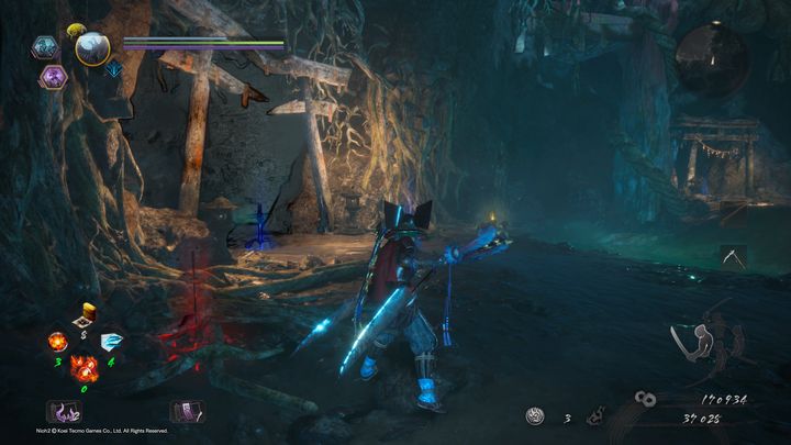Po prawej stronie od drabiny, zejdź na dół - Sanktuarium żmii | Solucja NiOh 2 - NiOh 2 - poradnik do gry