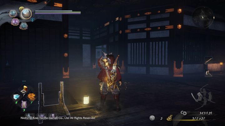 Wróć na górę wchodząc po drabinie i idź przed siebie do dalszego pomieszczenia - NiOh 2: Złoty zamek, solucja - NiOh 2 - poradnik do gry