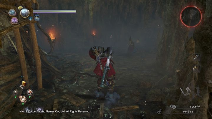 Zamiast iść w stronę drabiny po prawej stronie, za rogiem po lewej stronie znajdują się drzwi, które możesz otworzyć - Zmierzch na górze Tenno | Solucja NiOh 2 - NiOh 2 - poradnik do gry
