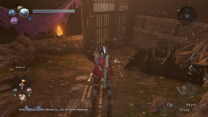 W budynku na górnym piętrze napotkasz żołnierza Yokai oraz Yoki, który zrodzi się z krainy Yokai - Zmierzch na górze Tenno | Solucja NiOh 2 - NiOh 2 - poradnik do gry
