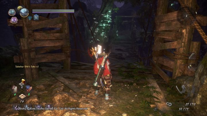Gdy wejdziesz na niego, na drugim końcu mostu pojawi się Mitsume Yazura, 3 głowy Yokai - Droga ucieczki | Solucja NiOh 2 - NiOh 2 - poradnik do gry