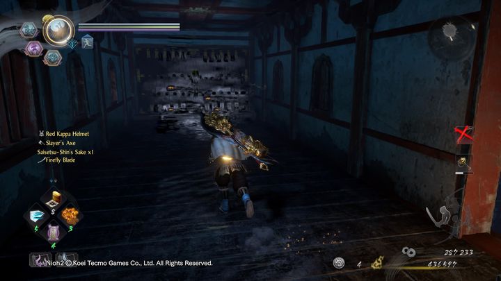 Gdy już wejdziesz na górę, na wprost ciebie po prawej stronie, gdzie korytarz się kończy, znajduje się dalsza droga - NiOh 2: Mauzoleum zła, solucja - NiOh 2 - poradnik do gry