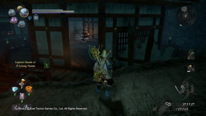 Pokonując ją, idź naokoło budynku, znajdziesz tam Kodamę - NiOh 2: Mauzoleum zła, solucja - NiOh 2 - poradnik do gry