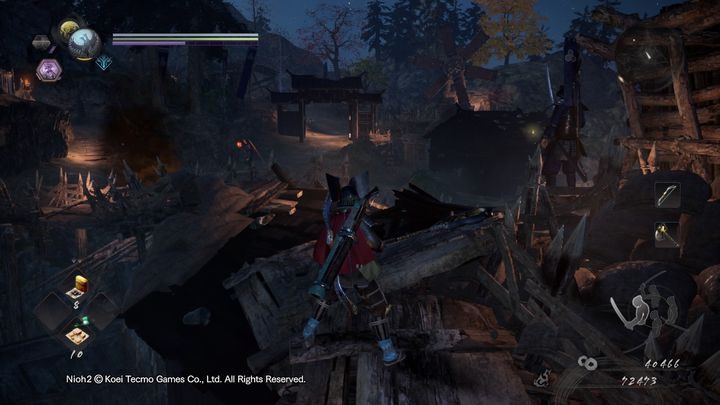 Wychodząc z jaskini, po prawej stronie znajduje się wróg, zabij go ciosem w plecy - Ptak w klatce | Solucja NiOh 2 - NiOh 2 - poradnik do gry