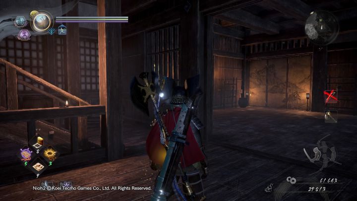 Na górze przejdź po czerwonej kładce na drugą stronę - Ptak w klatce | Solucja NiOh 2 - NiOh 2 - poradnik do gry