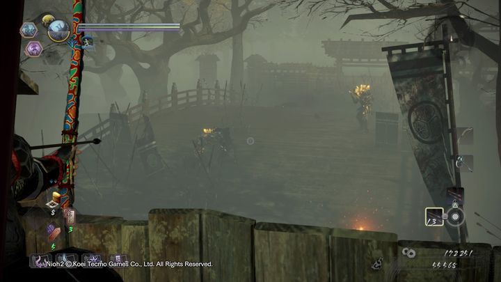Most to tak naprawdę arena, na której pojawiać się będą coraz to silniejsi przeciwnicy, których musisz pokonać, aby dostać się na koniec mostu - NiOh 2: Dwie twarze gościnności, solucja - NiOh 2 - poradnik do gry