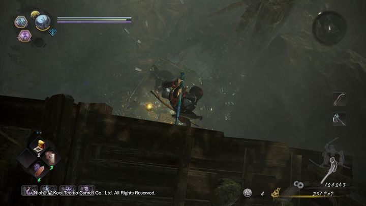 Możesz wykonać obalający cios z powietrza, gdyż pod tobą znajduje się przeciwnik - NiOh 2: Dwie twarze gościnności, solucja - NiOh 2 - poradnik do gry