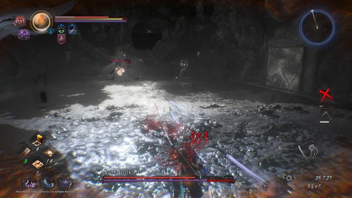 W krainie Yokai, gdy zbijesz mu pasek staminy do zera, walka wygląda tak, że jego wężowe ręce się odłączają od ciała i pełnią rolę pojedynczego moba - Yatsunokami | Boss w NiOh 2 - NiOh 2 - poradnik do gry