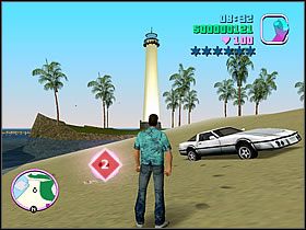 Tym razem czaszka będzie ukryta za wydmami, więc będziesz musiał podjechać aż pod samą wodę - Numer 2 Rampage - Grand Theft Auto: Vice City - poradnik do gry