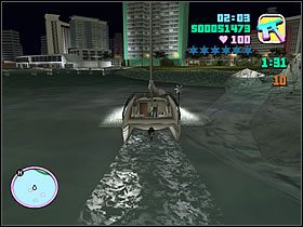 Nie polecam zostać w tej okolicy, gdyż rozwalanie łodzi to ryzykowne zadanie i może po prostu zabraknąć na nie czasu - Numer 29 Rampage - Grand Theft Auto: Vice City - poradnik do gry