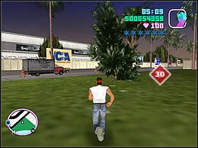 Przy koszarach wojskowych w drugiej części miasta, za lotniskiem, znajdziesz kolejną czaszkę - Numer 30 Rampage - Grand Theft Auto: Vice City - poradnik do gry