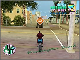 Nieopodal poprzednich dwóch skoków (schodów), jeśli pojedziesz do końca uliczką pomiędzy budynkami, znajdziesz drewnianą rampę - Numer 13-18 Unique Stunt Jumps - Grand Theft Auto: Vice City - poradnik do gry