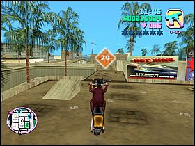 W okolicy budynku za mostem (mapa) odszukaj dach, po którym wjedziesz po betonowej rampie - Numer 25-30 Unique Stunt Jumps - Grand Theft Auto: Vice City - poradnik do gry