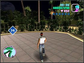 Przy wysokim hotelu, w miejscu gdzie taras wychodzi na ostry zakręt drogi, przy roślinach znajdziesz paczkę - Numer 36-40 Hidden Packages - Grand Theft Auto: Vice City - poradnik do gry