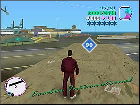 Musisz dostać się na tunel, którym pasażerowie rozchodzą się z terminalu lotniska do samolotów - Numer 86-90 Hidden Packages - Grand Theft Auto: Vice City - poradnik do gry