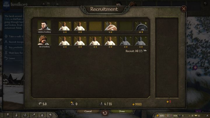 Żołnierzy możesz rekrutować w miastach i osadach. - M&B 2 Bannerlord: Początki - co robić najpierw? - Mount and Blade 2 Bannerlord - poradnik do gry