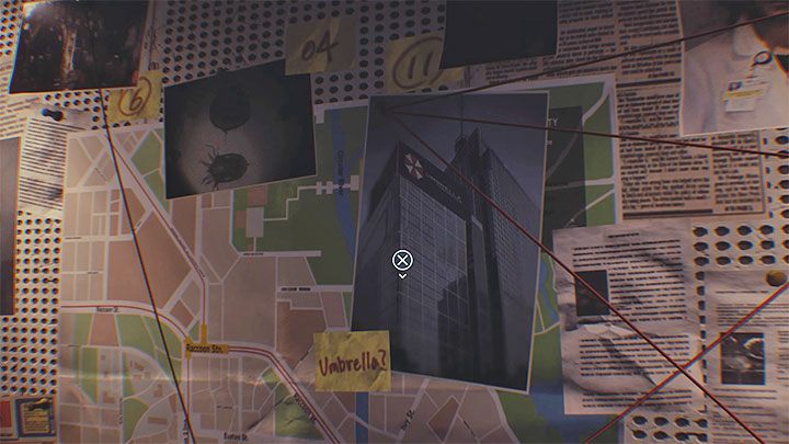 Notatki ze śledztwa przyczepione są do środkowej części tablicy w mieszkaniu Jills Apartment - Resident Evil 3: Mieszkanie Jill sekrety, znajdźki - Resident Evil 3 - poradnik do gry