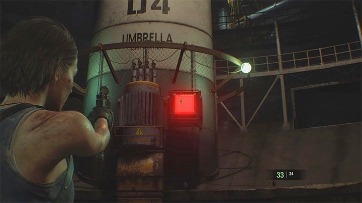 Odnajduj szybko zbiornik i ostrzeliwuj 1 lub 2 czerwone przyciski - Resident Evil 3: Nemesis, Gniazdo 2 (NEST 2) - Resident Evil 3 - poradnik do gry