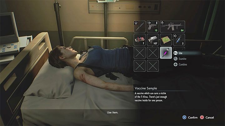 Wyrusz z powrotem w stronę startowego pomieszczenia Makeshift Sickroom, w którym leży nieprzytomna Jill - Resident Evil 3: Szpital, Carlos solucja, opis przejścia - Resident Evil 3 - poradnik do gry
