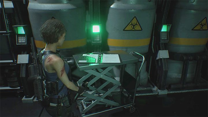 Przejdź przez niebieski skaner w pokoju sterylizacyjnym Sterilization Room i wkrocz do właściwej części placówki Umbrelli - Resident Evil 3: NEST 2, szczepionka solucja, opis przejścia - Resident Evil 3 - poradnik do gry