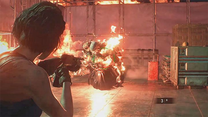 Prowadź walki do momentu, w którym Nemesis uklęknie i upadnie na ziemię - Resident Evil 3: Miejsce rozbiórki solucja, opis przejścia - Resident Evil 3 - poradnik do gry