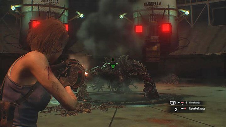 W pierwszej części walki najlepiej jest atakować Nemesisa z użyciem granatnika - Resident Evil 3: Finał, Nemesis solucja, opis przejścia - Resident Evil 3 - poradnik do gry