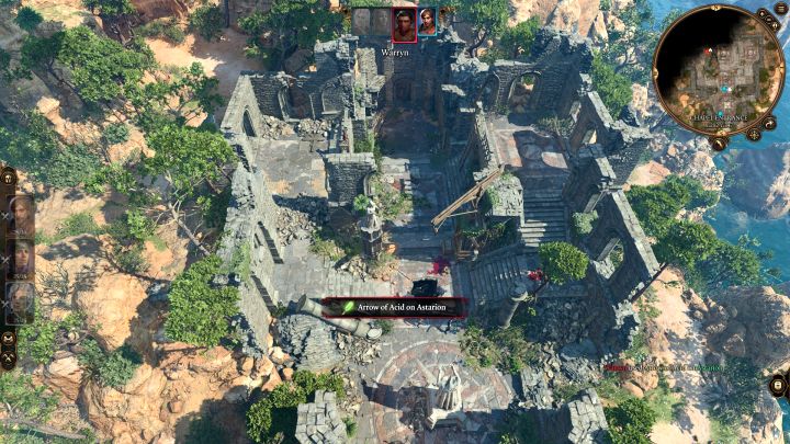 Ruiny kaplicy są na północ od punktu szybkiej podróży, ale musicie tam dotrzeć z zachodu - Baldurs Gate 3: Zagadka Przerośniętych Ruin i dotarcia do krypty - Baldurs Gate 3 - poradnik do gry