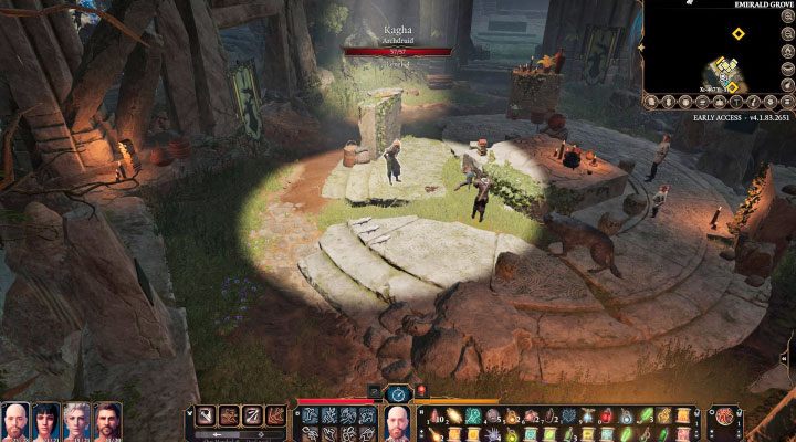 W pierwszyej komnacie, w trakcie pierwszej wizyty, załączy się ważna scenka, w której wezmą udział m - Baldurs Gate 3: Szmaragdowy Gaj (Emerald Grove) mapa - gaj druidów w BG3 - Baldurs Gate 3 - poradnik do gry